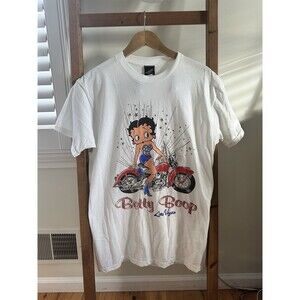 VTG 1994 Betty Boop Motorcycle Bedazzled M Single Stitch T-shirt Las Vegas RARE